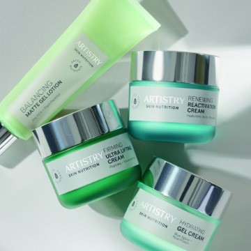 Artistry Skin Nutrition Balancing Matte Gel Lotion, Firming Ultra Lifting Cream, Renewing Reactivation Cream and Hydrating Gel Cream